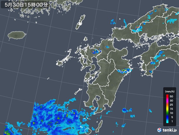 九州地方の雨雲レーダー(2018年05月30日)