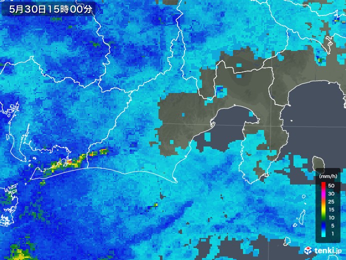 静岡県の雨雲レーダー(2018年05月30日)