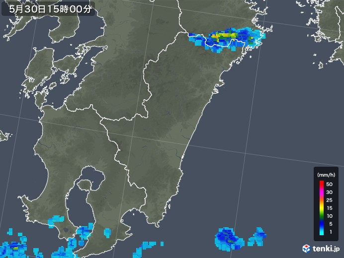 宮崎県の雨雲レーダー(2018年05月30日)