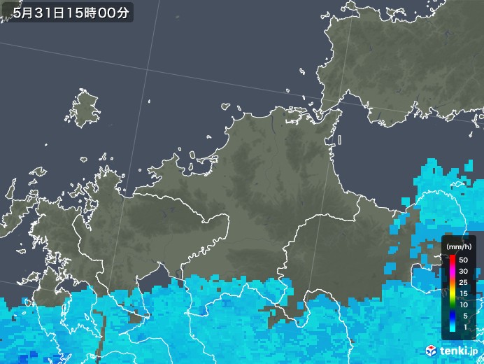 福岡県の雨雲レーダー(2018年05月31日)