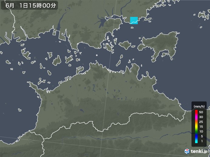 香川県の雨雲レーダー(2018年06月01日)