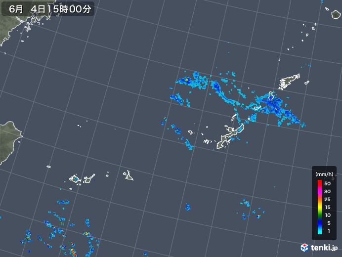 沖縄地方の雨雲レーダー(2018年06月04日)
