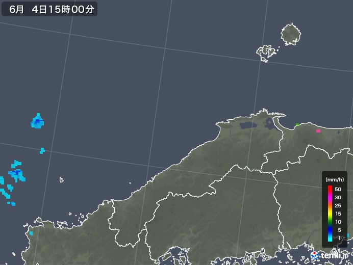 島根県の雨雲レーダー(2018年06月04日)