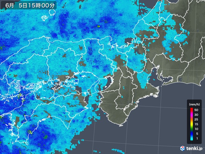 近畿地方の雨雲レーダー(2018年06月05日)