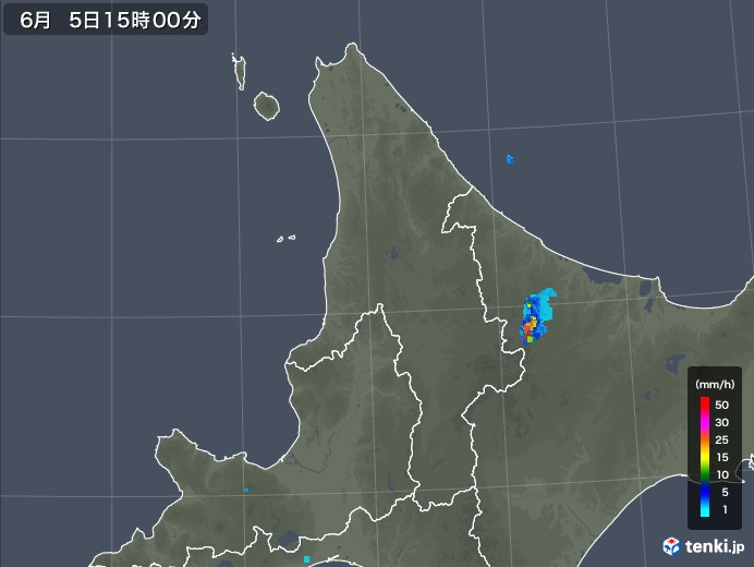 道北の雨雲レーダー(2018年06月05日)