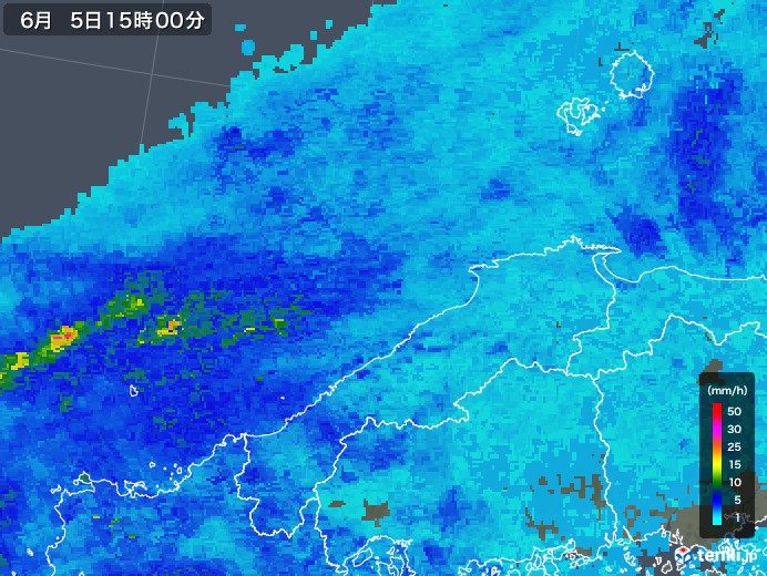 島根県の雨雲レーダー(2018年06月05日)