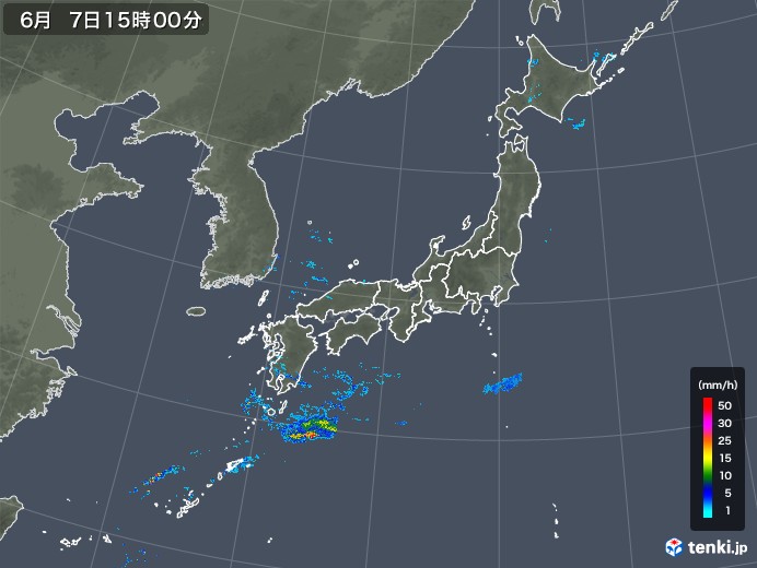 雨雲レーダー(2018年06月07日)