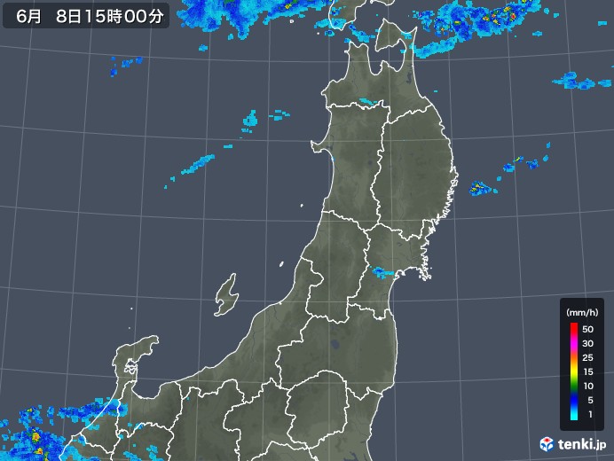 東北地方の雨雲レーダー(2018年06月08日)