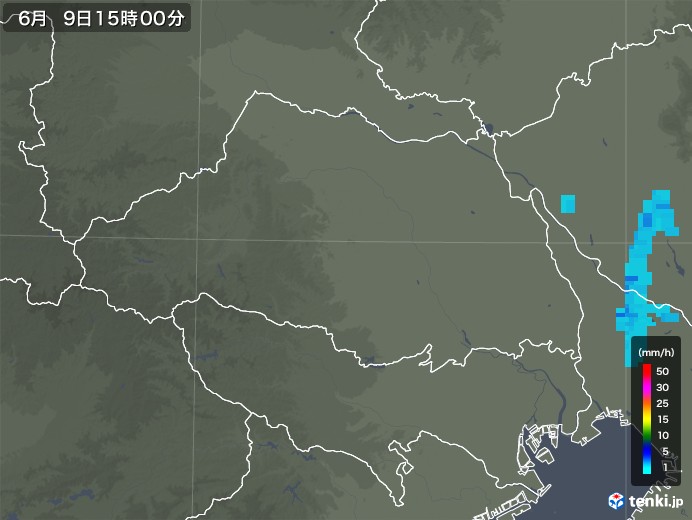 埼玉県の雨雲レーダー(2018年06月09日)