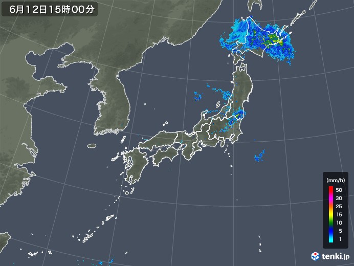 雨雲レーダー(2018年06月12日)