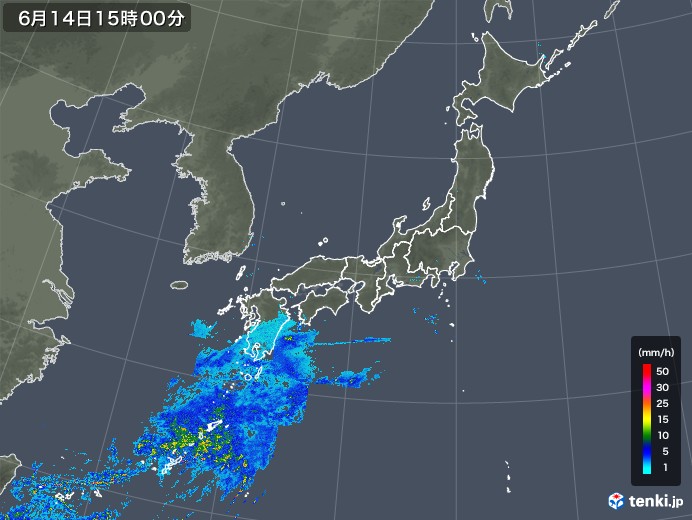 雨雲レーダー(2018年06月14日)