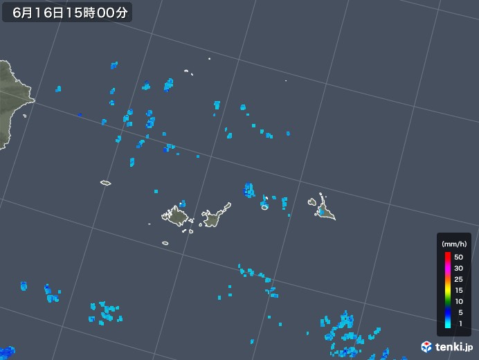 宮古・石垣・与那国(沖縄県)の雨雲レーダー(2018年06月16日)