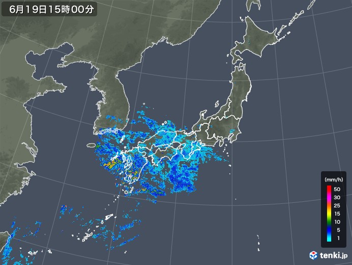 雨雲レーダー(2018年06月19日)