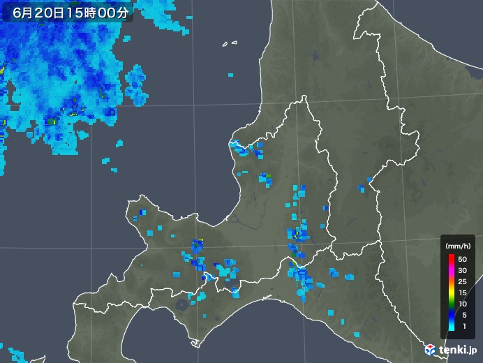 道央の雨雲レーダー(2018年06月20日)