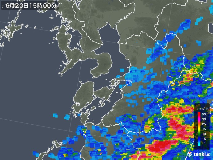 熊本県の雨雲レーダー(2018年06月20日)