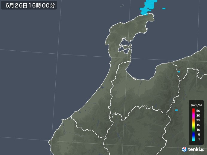 石川県の雨雲レーダー(2018年06月26日)