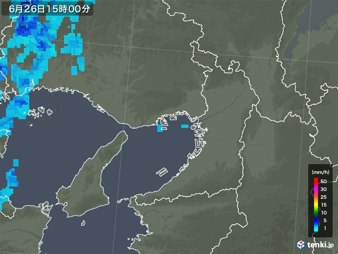 大阪府の雨雲レーダー(2018年06月26日)