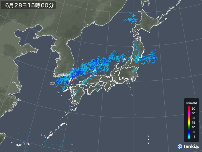 雨雲レーダー(2018年06月28日)