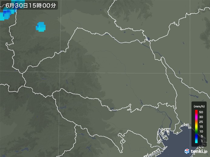 埼玉県の雨雲レーダー(2018年06月30日)
