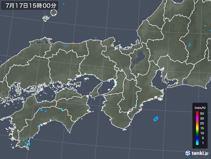 近畿地方の雨雲レーダー(2018年07月17日)