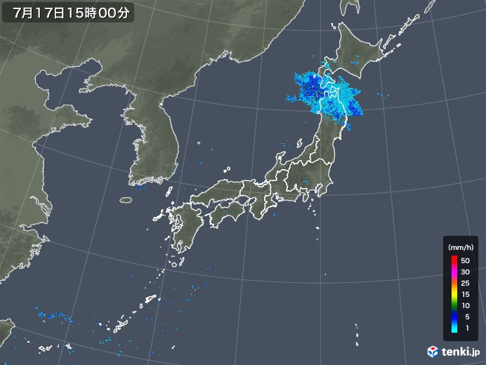 雨雲レーダー(2018年07月17日)