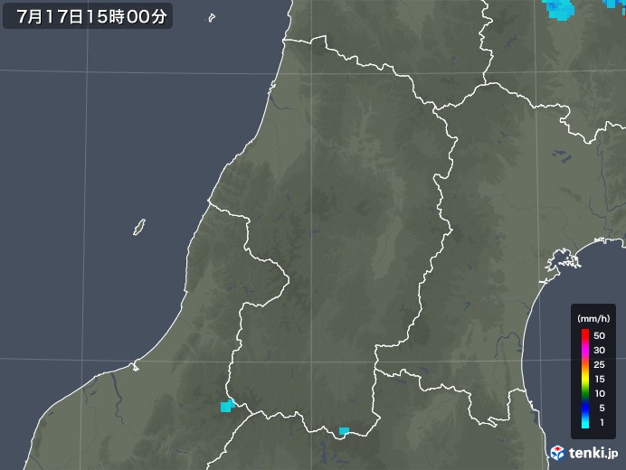 山形県の雨雲レーダー(2018年07月17日)