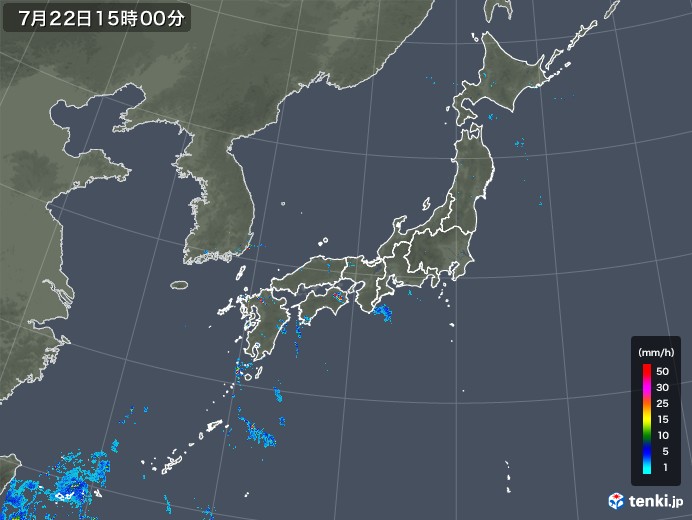 雨雲レーダー(2018年07月22日)