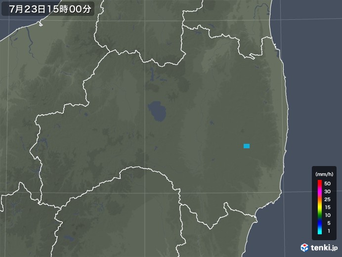 福島県の雨雲レーダー(2018年07月23日)