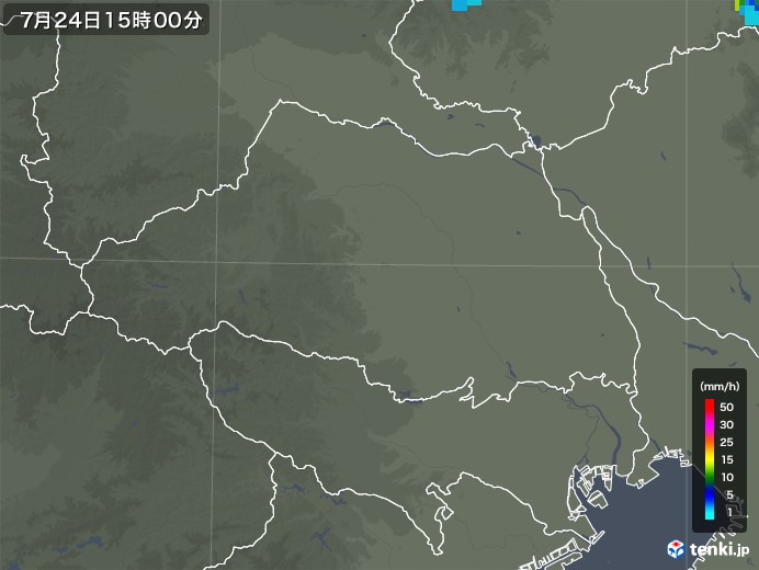 埼玉県の雨雲レーダー(2018年07月24日)