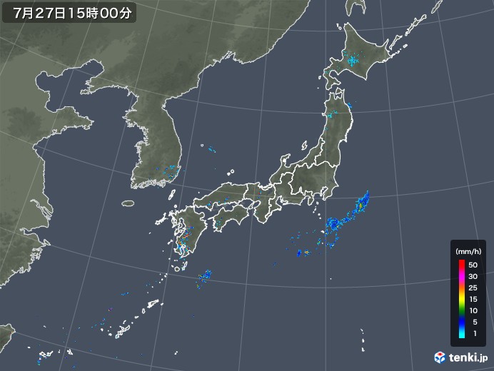 雨雲レーダー(2018年07月27日)