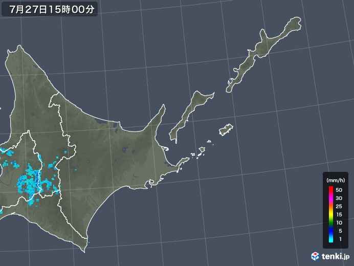 道東の雨雲レーダー(2018年07月27日)