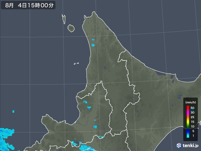 道北の雨雲レーダー(2018年08月04日)