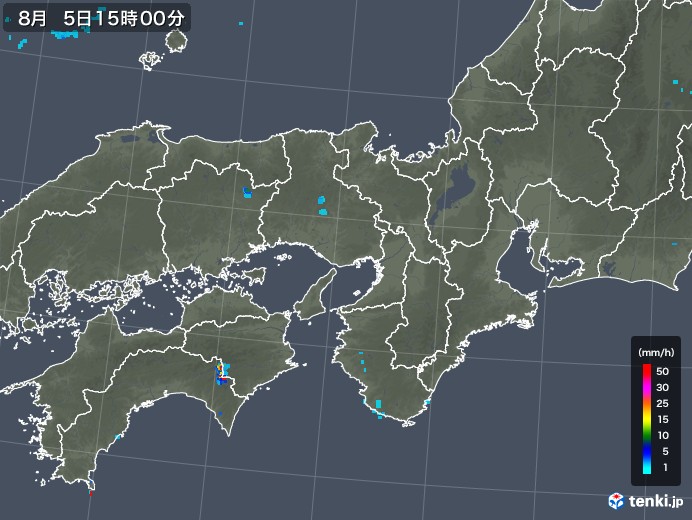 近畿地方の雨雲レーダー(2018年08月05日)