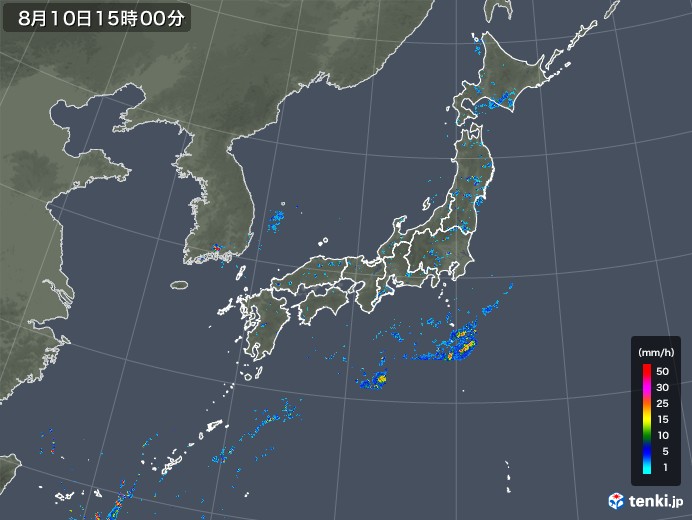 雨雲レーダー(2018年08月10日)