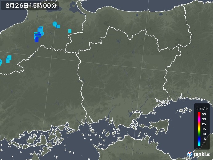 岡山県の雨雲レーダー(2018年08月26日)