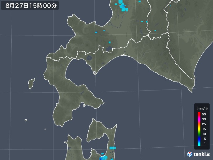 道南の雨雲レーダー(2018年08月27日)