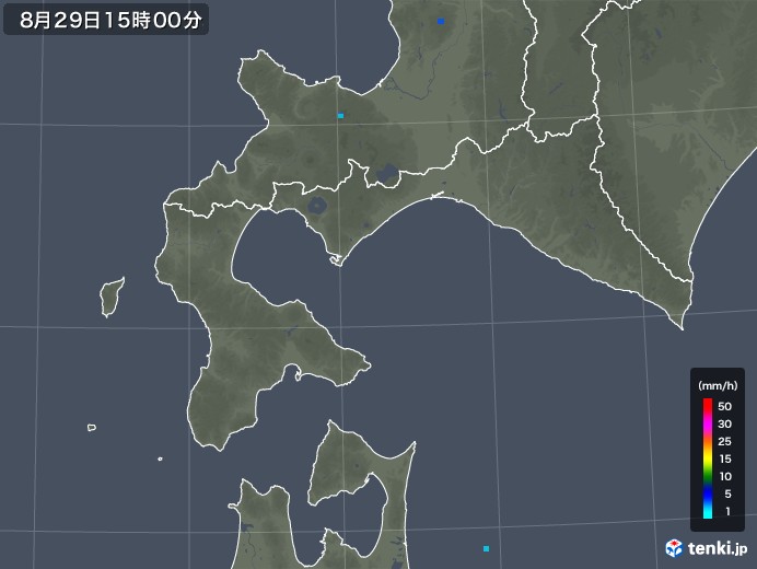 道南の雨雲レーダー(2018年08月29日)