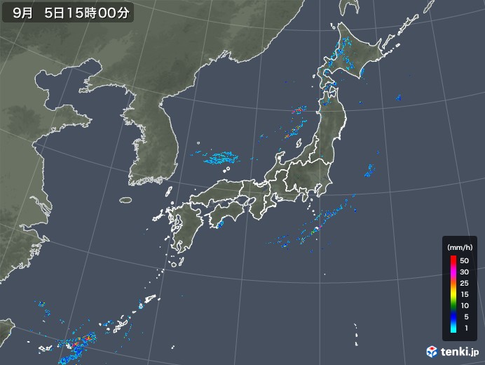 雨雲レーダー(2018年09月05日)