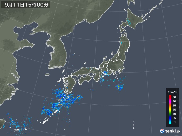 雨雲レーダー(2018年09月11日)