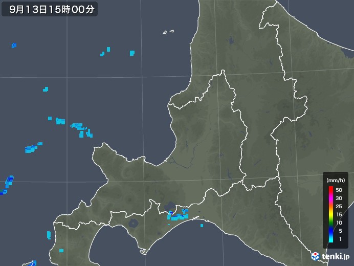 道央の雨雲レーダー(2018年09月13日)