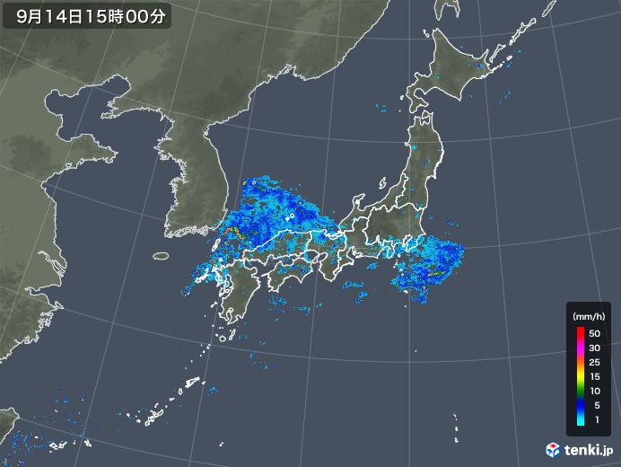 雨雲レーダー(2018年09月14日)