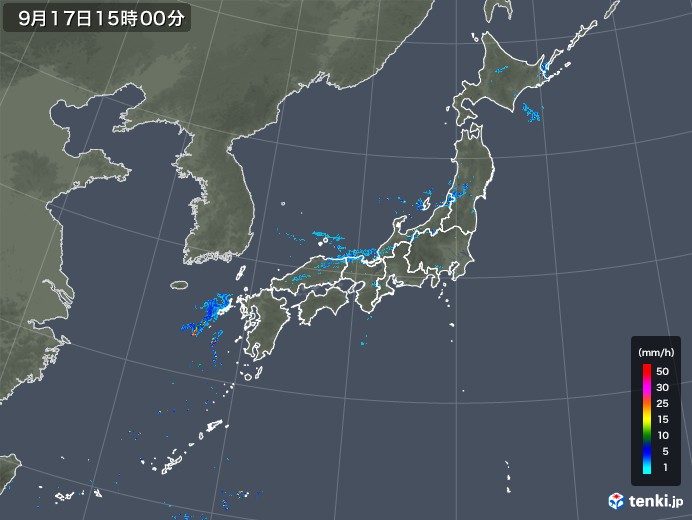 雨雲レーダー(2018年09月17日)