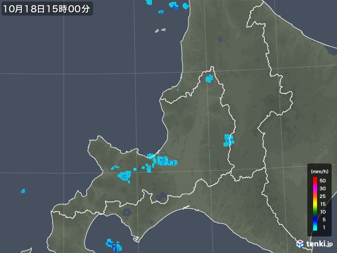 道央の雨雲レーダー(2018年10月18日)