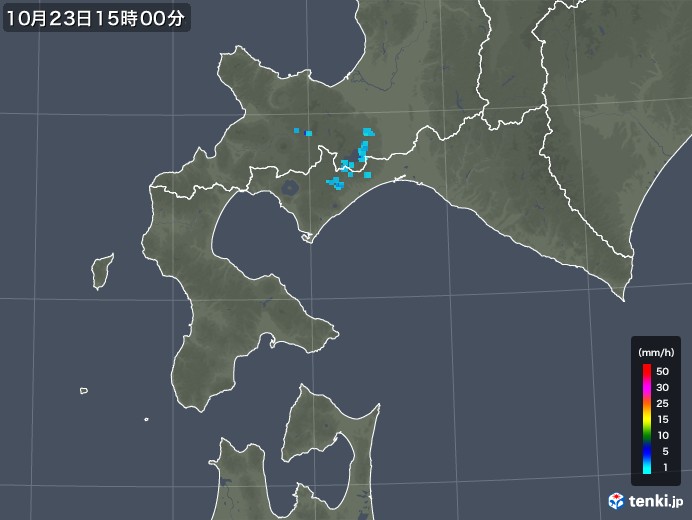 道南の雨雲レーダー(2018年10月23日)