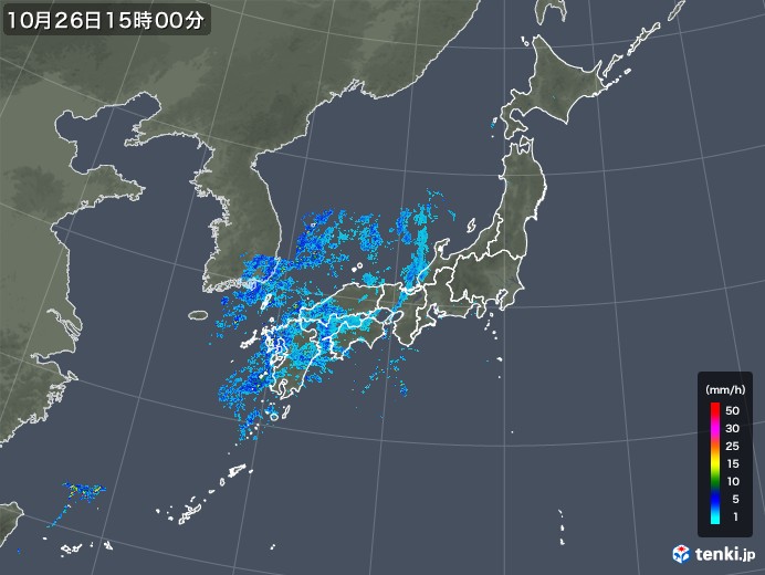 雨雲レーダー(2018年10月26日)