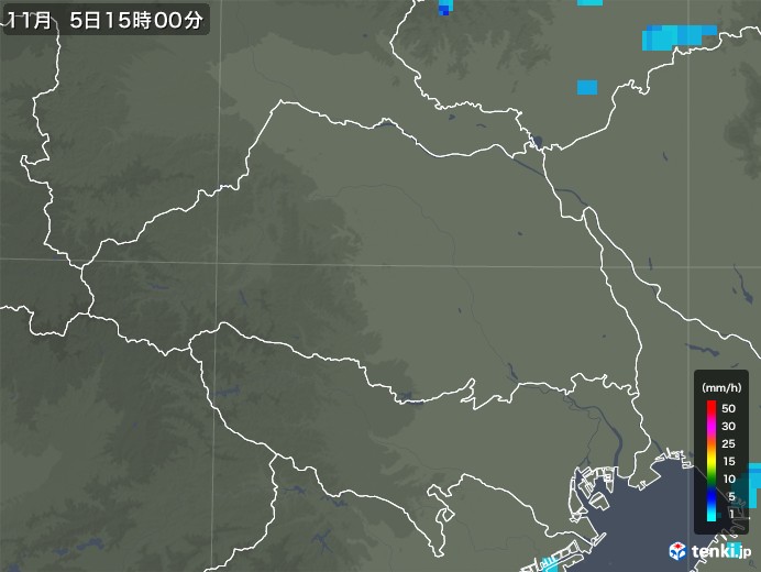 埼玉県の雨雲レーダー(2018年11月05日)
