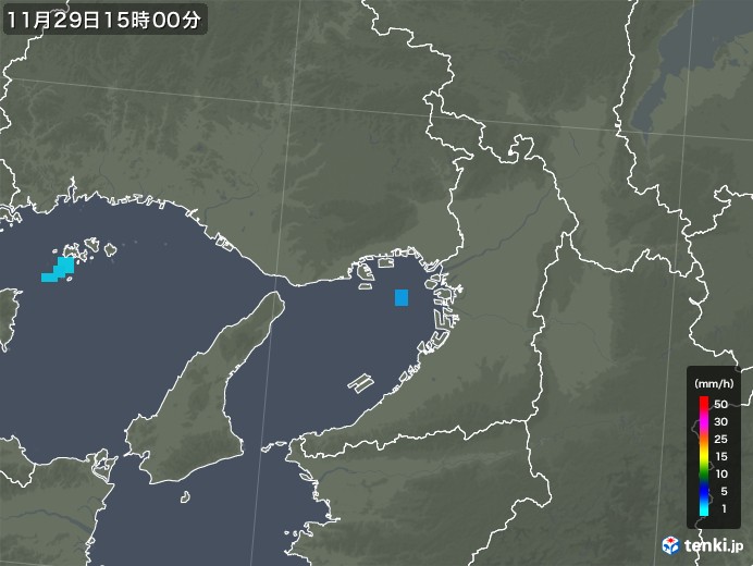大阪府の雨雲レーダー(2018年11月29日)