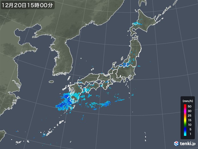 雨雲レーダー(2018年12月20日)