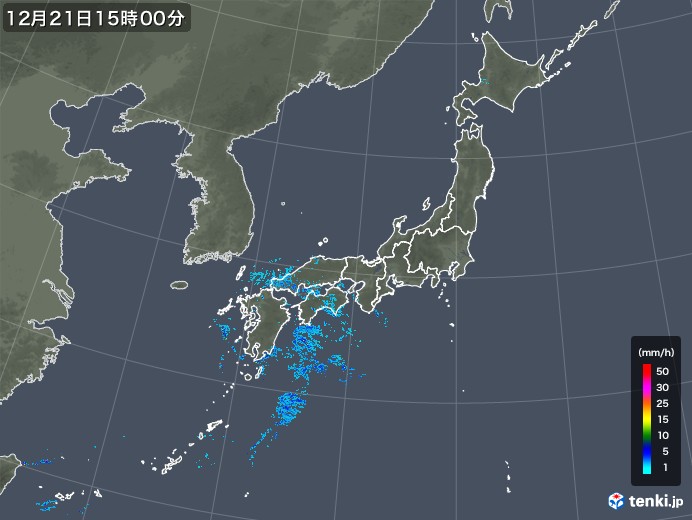 雨雲レーダー(2018年12月21日)