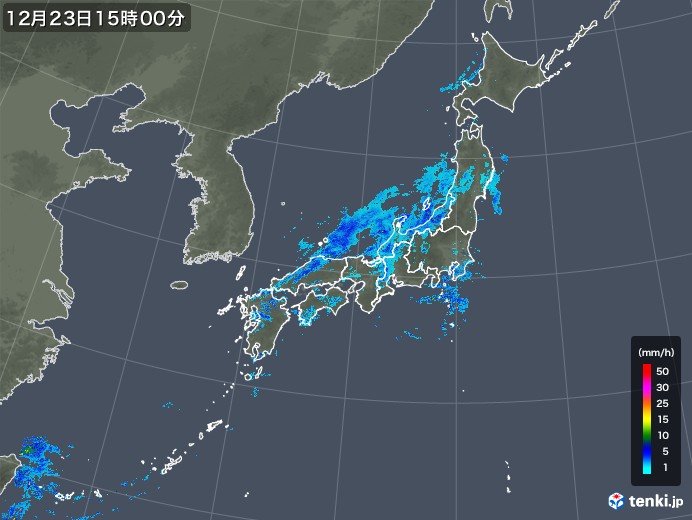 雨雲レーダー(2018年12月23日)